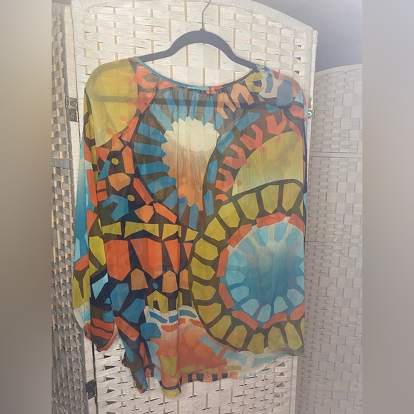 Colourful CHA CHA VENTE Top Size Medium EUC - Picture 2 of 7